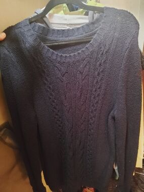Tommy Hilfiger Navy Textured Crew Sweater